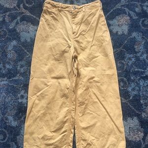 Free People, high waisted, mustard denim jeans